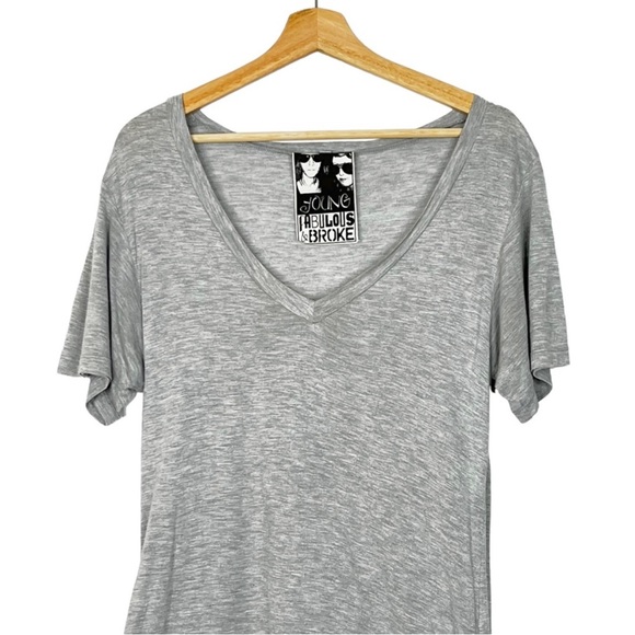 Young Fabulous &Broke Ruffled Hem V-Neck Tee - Picture 3 of 6